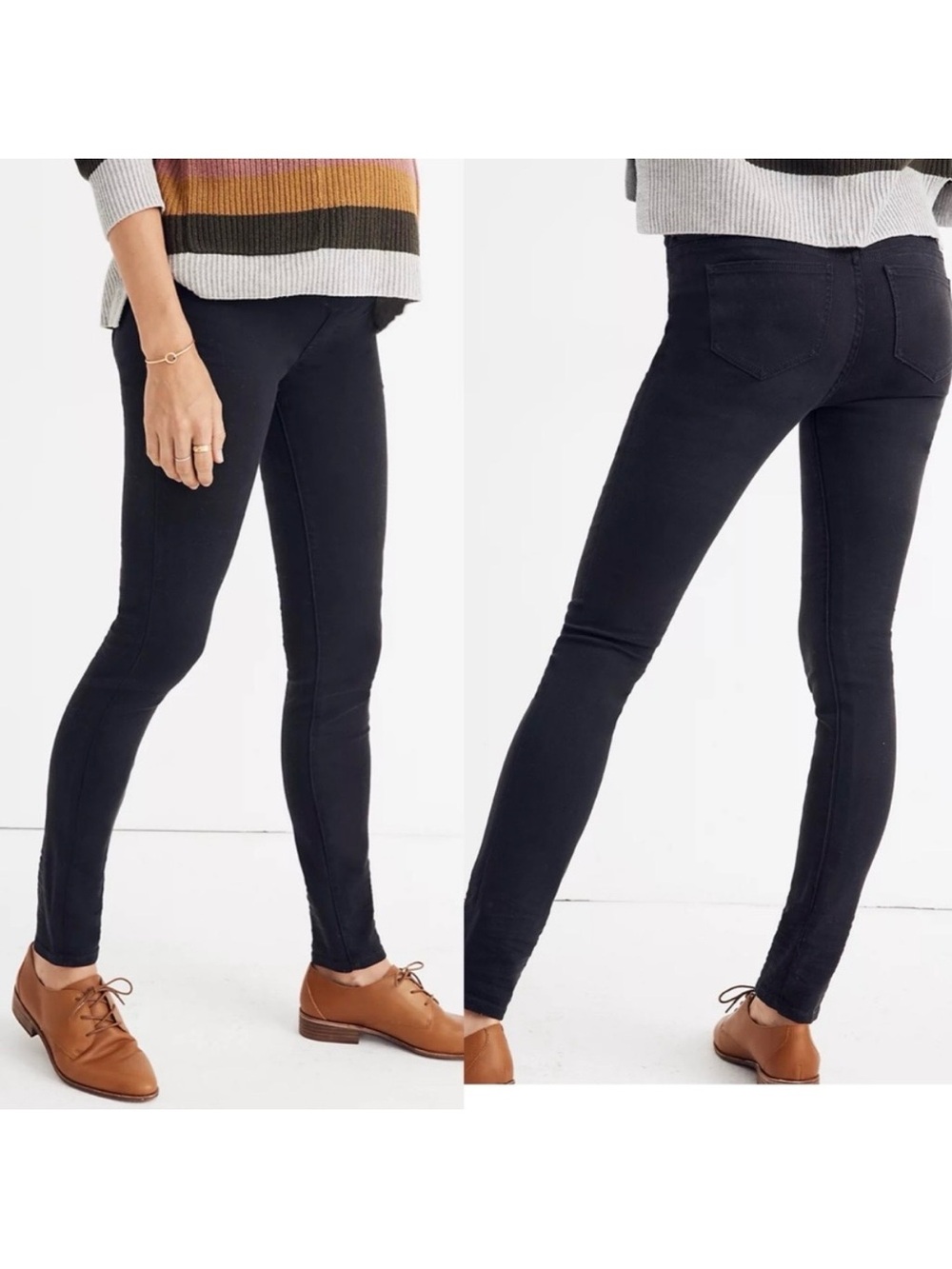 Madewell Maternity Over The Belly Skinny Jean: Black Lunar Wash - Tencel Denim